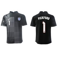 Camisa de Futebol Inglaterra Jordan Pickford #1 Goleiro Equipamento Principal Mundo 2022 Manga Curta